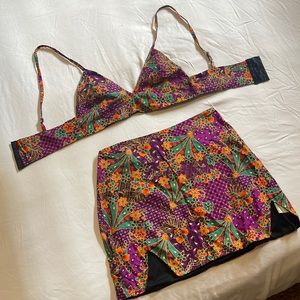 Matching skirt and bralette set